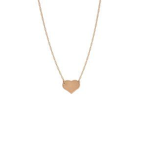 14K Solid Rose Gold Mini Heart Dainty Necklace